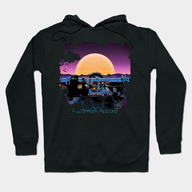 Papa Hash Apparel: Moonlit Ride Hoodie by Papa Hash's House of Art